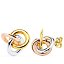  Pendientes de oro bicolor 18k nudo de tres aros lisos